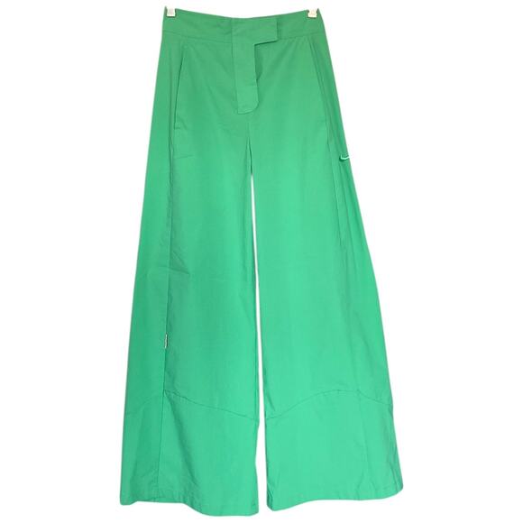 NWOT NIKE Collection High-waisted Wide-leg Woven Grass Green Pant Size Small - Picture 2 of 13